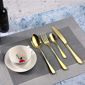 Gold Silverware Set,  24-Pieces Superior Stainless Steel Flatware Set, Service of 6 - EK CHIC HOME