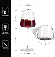 Load image into Gallery viewer, Modern Slanted Red Wine Glasses Set of 2 Long Stem Wine - EK CHIC HOME