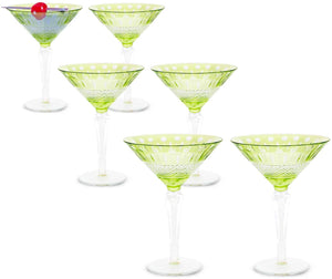 Glam Etched Martini Glasses, Set of 6 - EK CHIC HOME