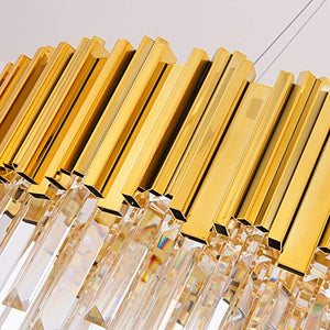 Luxury  Raindrop Gold Plated Modern Crystal Chandelier W27.6" - EK CHIC HOME