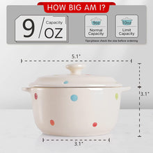 Load image into Gallery viewer, 4 Pack Porcelain Ramekins, 9 OZ Mini Casserole Bowl with Lid and Handle, - EK CHIC HOME