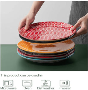 10" Ceramic Dinner Plates-Vibrant Colors - EK CHIC HOME