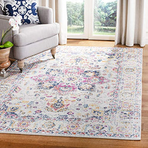 Madison Collection  Cream and Navy Distressed Medallion Area Rug (8' x 10') - EK CHIC HOME