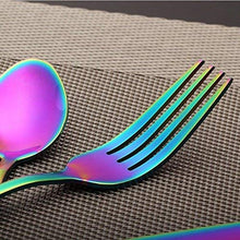 Load image into Gallery viewer, 24-Piece Rainbow Color Flatware Set, Stainless Steel Titanium Colorful Plated Set - EK CHIC HOME