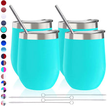 Load image into Gallery viewer, 4 pack 12 oz Stainless Steel Stemless Wine Glass Tumbler - EK CHIC HOME