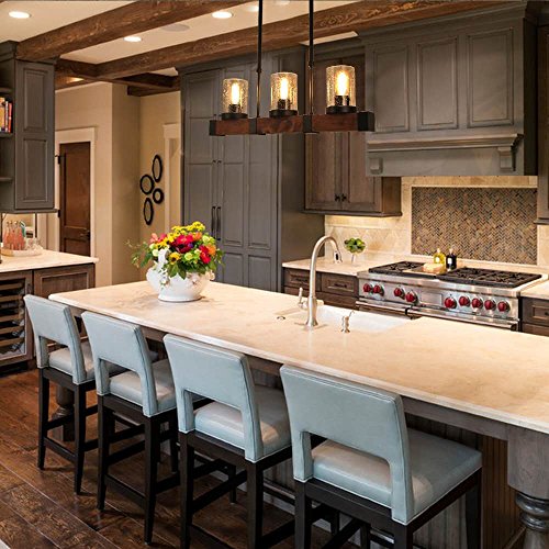 Metal Wood and Glass Chandelier Pendant Retro Rustic Loft Antique Lamp - EK CHIC HOME