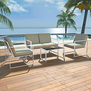4 Piece Outdoor Garden Sofa Sectional Set - EK CHIC HOME