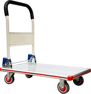 Aluminum Folding Cart with Wheels - Platform Truck - Weight Capacity 400lbs - EK CHIC HOME