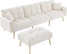 Load image into Gallery viewer, L-Shaped Sectional Sofa Couch with Adjustable Backrest Removable Ottoman - EK CHIC HOME