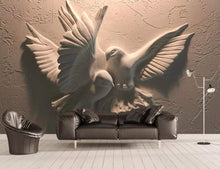 Load image into Gallery viewer, Wall Mural 3D Wallpaper Embossed Modern Minimalist Flying Pigeon Living Room - 350cm×256cm - EK CHIC HOME