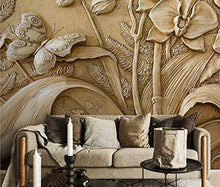 Load image into Gallery viewer, Wall Mural 3D Wallpaper Embossed Minimalist Orchid Butterfly Wall Decoration Art 350cm×256cm - EK CHIC HOME