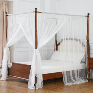 4 Corners Post Curtain Bed Canopy Bed Frame Canopies Net - EK CHIC HOME