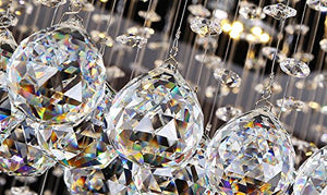 Contemporary Crystal Rectangular Chandelier  H14"xW36"xDepth24", 16 Daylight LED Bulbs - EK CHIC HOME