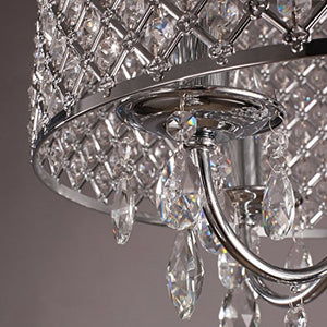 4 Lights Pendant with Crystal Drops in Round - EK CHIC HOME