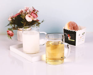 Glass Coffee Tea Cups Set of 4, - EK CHIC HOME