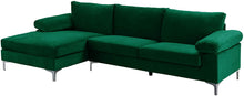 Load image into Gallery viewer, Large Velvet Fabric Sectional Sofa, L-Shape , Emerald - EK CHIC HOME