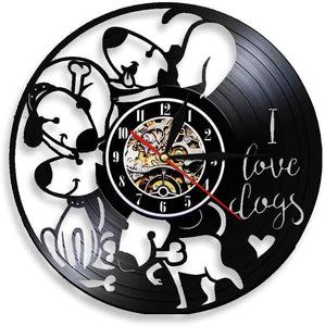 I Love Cats Vinyl LED Lighting Vinyl Wall Clock Night Lamp - EK CHIC HOME
