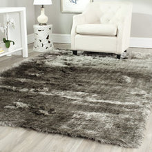 Load image into Gallery viewer, Paris Shag Collection Silver Polyester Area Rug (5&#39; x 8&#39;) - EK CHIC HOME