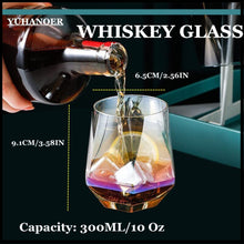 Load image into Gallery viewer, Stemless Wine Glass Diamond Whiskey Glasses Set Of 4 - EK CHIC HOME