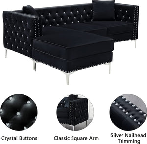 82.3 Inch Sectional Sofa Couch L Shaped Couch with Reversible Chaise - EK CHIC HOME