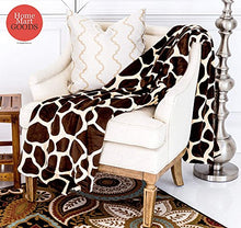 Load image into Gallery viewer, Ultra Soft Micro Plush Flannel Bed Blanket (Queen 80&quot;x80&quot;, Giraffe Skin Print) - EK CHIC HOME