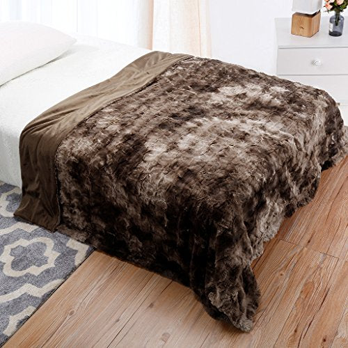 Luxury Super Soft Faux Fur Fleece Throw Blanket Cozy Warm Breathable Lightweight (60x80) - EK CHIC HOME
