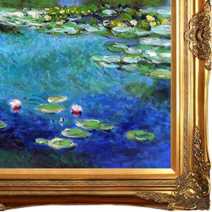 Monet Water Lilies Painting with Victorians Gold Finish Frame - EK CHIC HOME