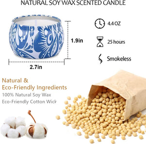 Scented Candles - 4.4 oz Pack of 4 Candles, 100% Natural Soy - EK CHIC HOME