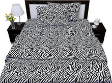 Load image into Gallery viewer, Zebra Print 4PCs Bed Sheet Set Queen Size Genuine 600-Thread-Count - EK CHIC HOME
