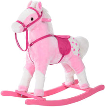 Load image into Gallery viewer, Kids Plush Toy Rocking Horse Pony with Realistic Sounds - Pink - EK CHIC HOME