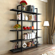 Load image into Gallery viewer, 5-Tier Bookshelf, Vintage Industrial Style 70 ‘’ H x 12’’ W x 47’’L - EK CHIC HOME