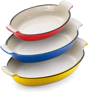 Enameled Cast Iron Pan | Lasagna Pan, Large Roasting Pan, Casserole Dishes 3 - EK CHIC HOME