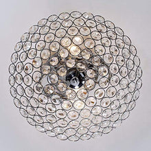 Load image into Gallery viewer, 2 Lights 11.8 Inches Bowl Shaped Chrome Finish Crystal Flush Mount Ceiling Light - EK CHIC HOME