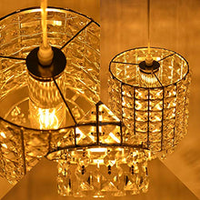 Load image into Gallery viewer, Plug in Modern Crystal Chandelier Swag Pendant Light with Clear 16.4&#39; Cord - EK CHIC HOME
