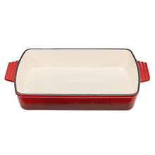 Load image into Gallery viewer, Commercial Enameled Cast Iron 13-Inch Roasting/Lasagna Pan, Red - EK CHIC HOME