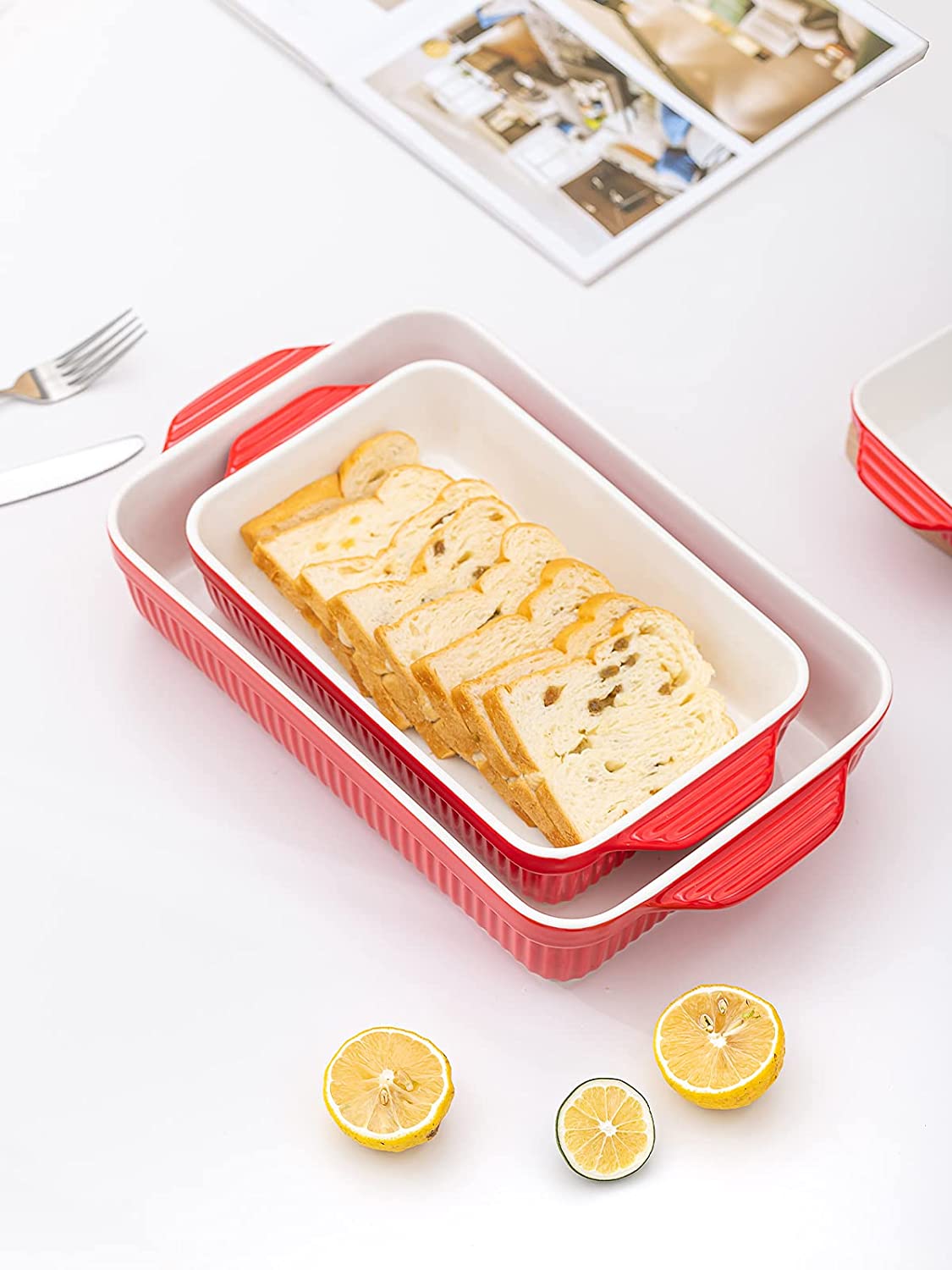 Porcelain Baking Dishes, Rectangular Set of 3