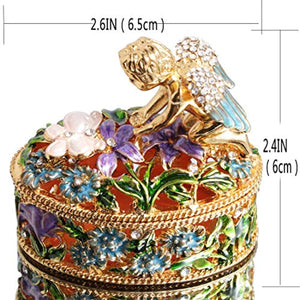 Angel Flower Box Hand-Painted Trinket Box  Figurine Collectible Ring Holder with Gift Box - EK CHIC HOME