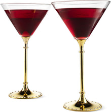 Load image into Gallery viewer, Gold Cocktail, Martini &amp; Champagne Glasses Rhinestone - EK CHIC HOME