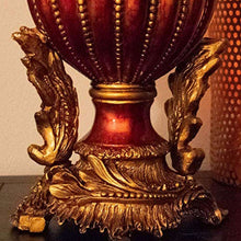 Load image into Gallery viewer, 11 Inch Deep Red &amp; Gold Urn Style Vase - EK CHIC HOME