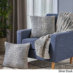 Silver Dusk Faux Furry Pillows and Throw Blanket Combo (Set of 3) - EK CHIC HOME