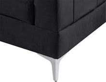 Load image into Gallery viewer, Velvet Sectional Sofa Chaise with USB Charging Port, Black - EK CHIC HOME