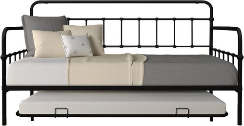 Metal Farmhouse Daybed with a Trundle, - EK CHIC HOME