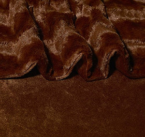 Embossed Faux Fur Throw Blanket & Bedspread - Luxurious Over-Sized Faux Fur Blanket Caramel - EK CHIC HOME