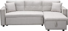 Load image into Gallery viewer, 87.7&quot; Reversible Sleeper Sectional Sofa with Pull-Out Bed - EK CHIC HOME