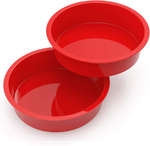 10 inch Round Cake Pans - Set of 2 -  Silicone Molds for Baking - EK CHIC HOME