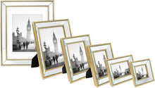 Load image into Gallery viewer, 8x10 Gold Beveled Mirror Picture Frame with Deep Slanted Angle - EK CHIC HOME