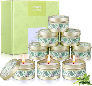 Citronella Candles Outdoor Indoor, Scented Candle Set  2.5oz*9 Pack - EK CHIC HOME