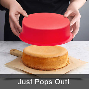 10 inch Round Cake Pans - Set of 2 -  Silicone Molds for Baking - EK CHIC HOME