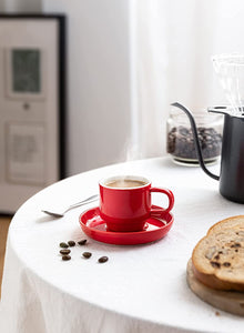 Stackable Espresso Cups with Saucers and Spoons - EK CHIC HOME