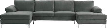 Load image into Gallery viewer, Large Velvet Fabric U-Shape Sectional Sofa, Double Extra Wide Chaise - EK CHIC HOME